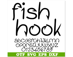 Fish Hook Font SVG TTF, Fishing Fish Hook font otf, Fishing svg, Fishing Font, Fishing Letters svg Fish Hook, Fish Hook