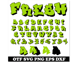 Fresh Font SVG Layered, Fresh Font PNG, Graffiti Font svg Cricut, Graffiti letters png, Graffiti svg, Street Art Font