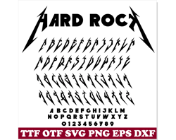 Hard Rock Font TTF, Hard Rock Font SVG, Heavy Metal Font, Rock Font png, Rock Font svg, Music svg font, Music Metal Font
