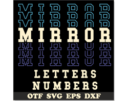 Mirror Font SVG Cricut, Mirror Font OTF, Mirror letters svg Cricut, sport stacked svg, College font, Sport font Baseball