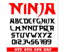 Ninja font OTF, Ninja Font SVG, Karate font svg, Boy font, Ninja letters svg Cricut, Ninja alphabet svg, Child font