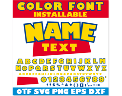 Toy Story Color Font OTF Installable, Toy Story Font SVG, Toy Story Font PNG, Toy Story Font TTF, Toy Story Banner