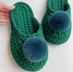 Slippers for home eco shoes green knitted slippers green slippers eco home slippers evo slippers crochet beaded slippers