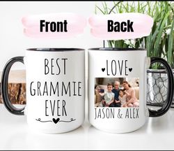 best grammie ever mug, photo mug for grammie, personalized mug with picture,  grandmother gift, kids photo mug, grammie