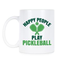 pickleball gifts pickle ball happy people play pickleball pickleball mug funny pickleball pickleball gift