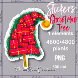 christmas tree with gifts, sticker png, christmas tree png, gifts png, christmas tree with gifts png