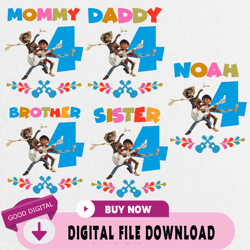 Disney Coco Birthday Png, Custom Family Matching Png, Kids Party Png, Personalized Name and Age,Birthday, Happy birthday