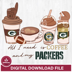 All i need is coffee and my Green Bay Packers svg ,NFL svg, NFL sport, Super Bowl svg, Football svg, NFL bundle, NFL foo