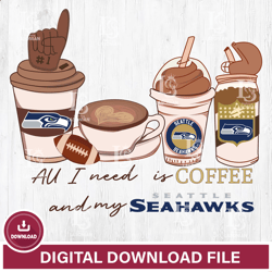 All i need is coffee and my Seattle Seahawks svg ,NFL svg, NFL sport, Super Bowl svg, Football svg, NFL bundle, NFL foot