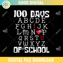 100 Days Of School Alphabet ,100th day of school,back to school,School,100 Days svg, Teacher svg, School svg