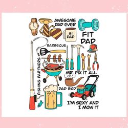 Awesome Dad Ever Fishing Partners ,Trending, Mothers day svg, Fathers day svg, Bluey svg, mom svg, dady svg.jpg