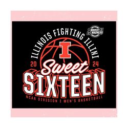 Illinois Fighting Illini Sweet Sixteen 2024 NCAA ,Trending, Mothers day svg, Fathers day svg, Bluey svg, mom svg, dady s