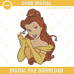 Belle Beauty And The Beast Machine Embroidery Design File, Embroidery Design,Embroidery Design svg, Embroidery