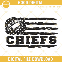 Chiefs Football USA Flag Embroidery Designs, Kansas City Chiefs Embroidery Digital File Download, Embroidery Design,Embr