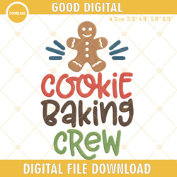 Cookie Baking Crew Embroidery File, Christmas Baking Embroidery Designs, Embroidery Design,Embroidery Design svg, Embroi