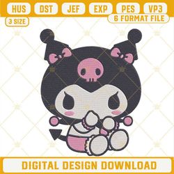Baby Kuromi Embroidery Designs, Cute Kawaii Rabbit Embroidery Files.jpg