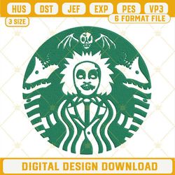 Beetlejuice Starbucks Machine Embroidery Design File.jpg