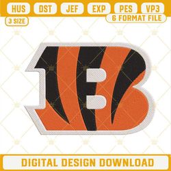 Cincinnati Bengals Logo Embroidery Files, NFL Football Team Machine Embroidery Designs.jpg