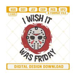 Jason Voorhees Mask Embroidery Designs, Friday the 13th Embroidery Design File.jpg