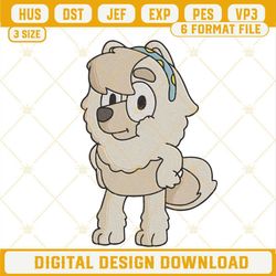 Judo Bluey Embroidery Design, Cute Chow Chow Cartoon Dog Embroidery File.jpg