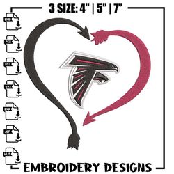 Atlanta Falcons Heart embroidery design, Falcons embroidery, NFL embroidery, logo sport embroidery, embroidery design,Em