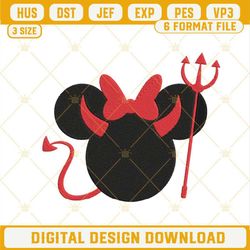 Minnie Mouse Head Devil Halloween Machine Embroidery Design File Download.jpg
