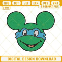 Ninja Turtles Mickey Mouse Head Embroidery Design Instant Download.jpg