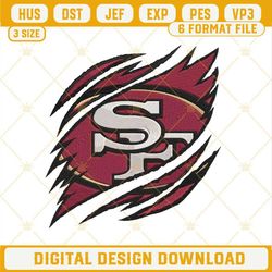 San Francisco 49ers Ripped Claw Machine Embroidery Design File.jpg