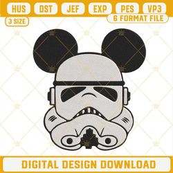 Stormtrooper Mickey Ears Embroidery Designs, Disney Star Wars Embroidery Files.jpg