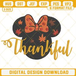 Thankful Minnie Embroidery Design File, Thankful Embroidery Files.png