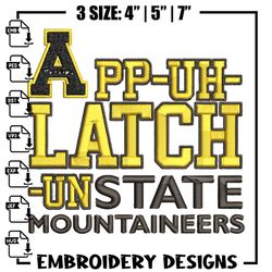 Appalachian State logo embroidery design, Sport embroidery, logo sport embroidery,Embroidery design, NCAA embroidery,Emb