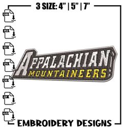 Appalachian State logo embroidery design, NCAA embroidery, Embroidery design, Logo sport embroidery, Sport embroidery,Em