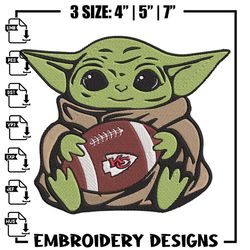 Baby Yoda Kansas City Chiefs embroidery design, Chiefs embroidery, NFL embroidery, sport embroidery, embroidery design.,