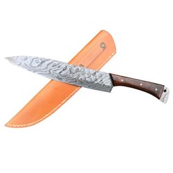 custom engraved 9" blade handmade damascus chef knife
