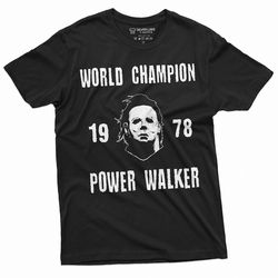 Mike Myers Halloween T-shirt Mens Michael Myers TeeShirt Champion Power Walker Tee