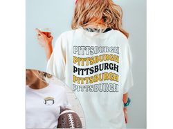 Pittsburgh Shirt, Retro Football Tshirt, Game Day Apparel, Tailgating Tshirt, Football Season, Front and Back Print, Spo