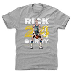 Rick Barry Men's Cotton T-Shirt - Golden State Throwbacks Rick Barry Free Throw WHT