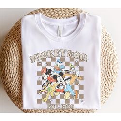 Mickey & Co. Shirt, Retro Checkered Mickey and Friends Shirt, Disney World Shirt, Disneyland Shirts, Disney Shirt, Disne