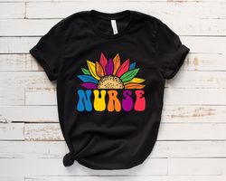 rainbow nurse shirt, floral nurse t-shirt ,best ever nurse shirt,funny nurse t-shirt,nurse gift tee,best nurse shirt,cut