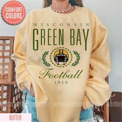 Green Bay Football Vintage Style Comfort Colors Sweatshirt,Retro Green Bay Sweater,Green Bay Gift,Oversized GB Tailgate