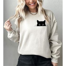 black cat sweatshirt, cat halloween sweatshirt, black flame candle, halloween candle, witch knife, spooky season shirt,
