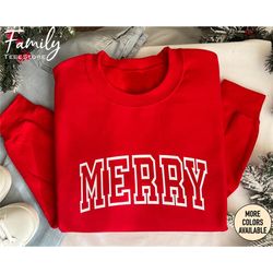christmas sweatshirt, merry sweatshirt,  holiday sweatshirt, christmas gift for her