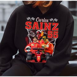 Carlos Sainz Formula One Racing F1 Hoodie T-Shirt Sweatshirt , Merchandise Vintage Bootleg Professional Car Racer Tshirt