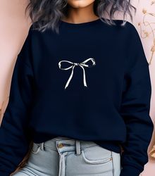 Trendy Sweatshirt, Ribbon shirt, Aesthetic Sweatshirt Ribbon Sweatshirt, Cute Aesthetic Sweatshirt, Gift For Her Pi