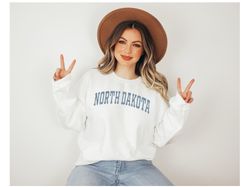 North Dakota Sweatshirt, Blue Print Hoodie, Cute North Dakota, North Dakota College Student Gifts, University of North D