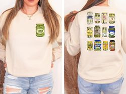 pickle squad pickle jars sweatshirt, front and back sweater, pickle lover gift, vegetable sweater, vegan sweatshirt,wome