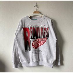 Vintage 1994 Detroit Red Wings Crewneck Sweatshirt, Detroit Red Wings Shirt, Retro Detroit Sweater, Detroit Red Wings Ho