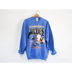 Vintage St Louis Blues Hockey Looney Tunes Taz Sweatshirt, St Louis Blues Shirt, St Louis Blues Hoodie, Hockey Fan Shirt