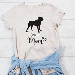 boxer dog mom shirt, cute boxer mom