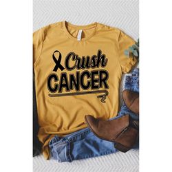 crush cancer shirt, motivational shirt, cancer support, cancer awareness, stronger than cancer, cancer warrior shirt, br